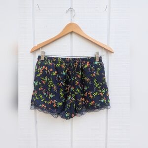 Sheer floral summer shorts